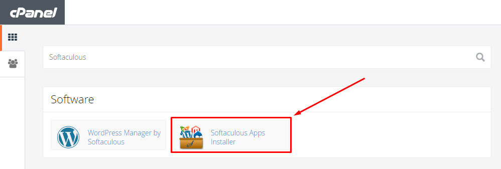 Click on Softaculous Apps Installer