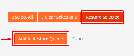 Click on Add to Restore Queue