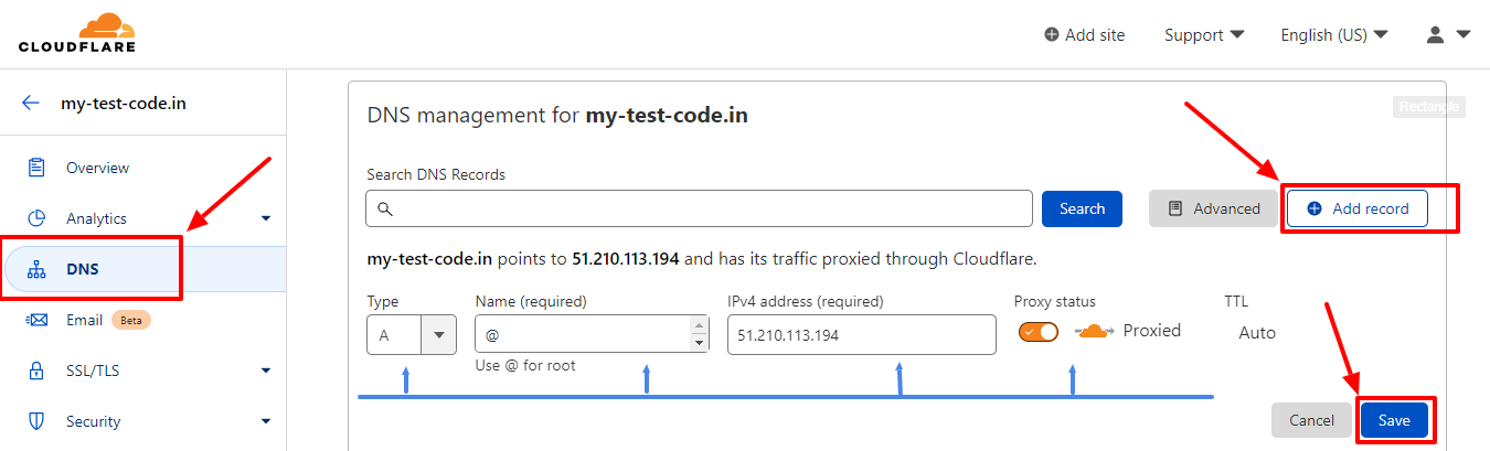 Cloudflare DNS management