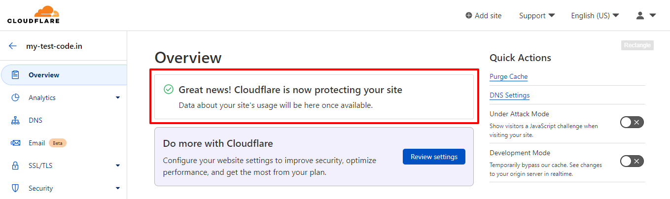 Cloudflare Nameserver Update Confirmation
