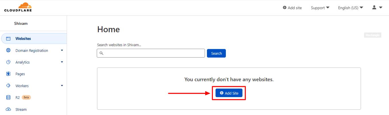 Add Site To Cloudflare