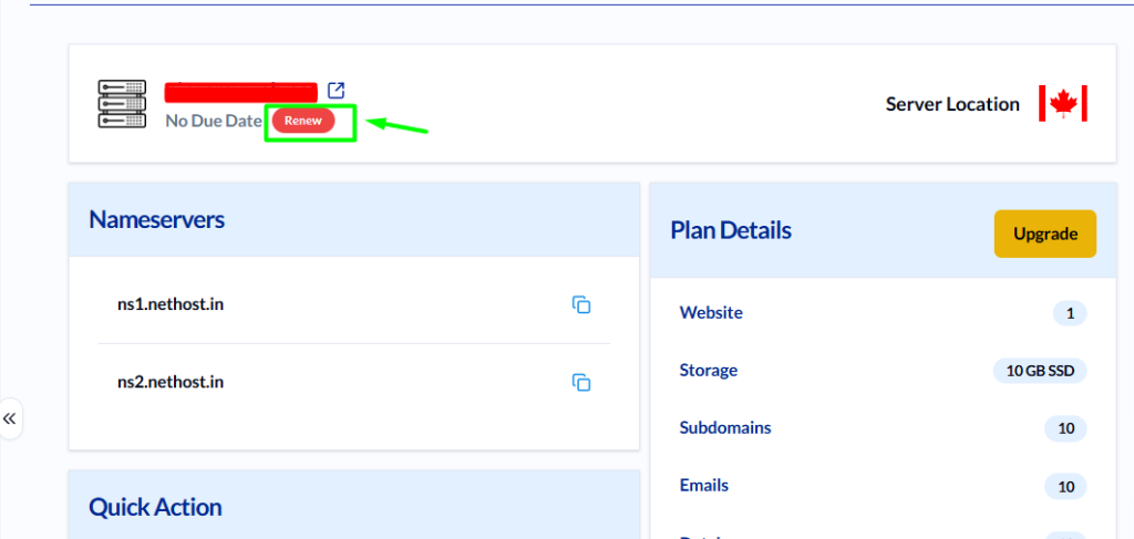 Click on Renew button