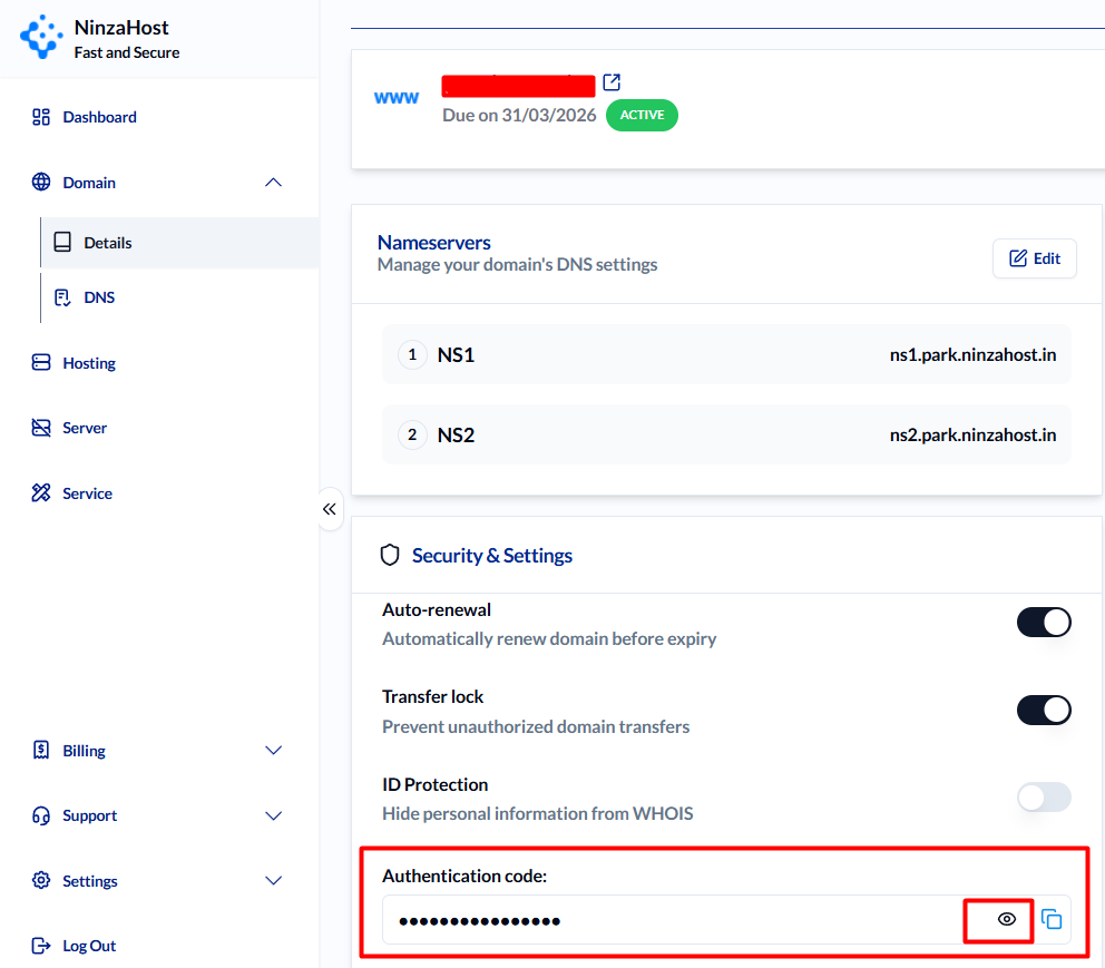 Domain Authentication Code